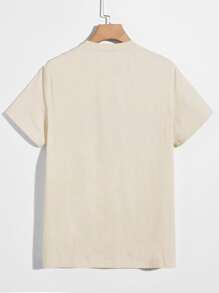 Manfinity RebelGame Men Letter Graphic Tee - Apricot - View 2