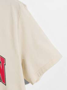 Manfinity RebelGame Men Letter Graphic Tee - Apricot - View 3