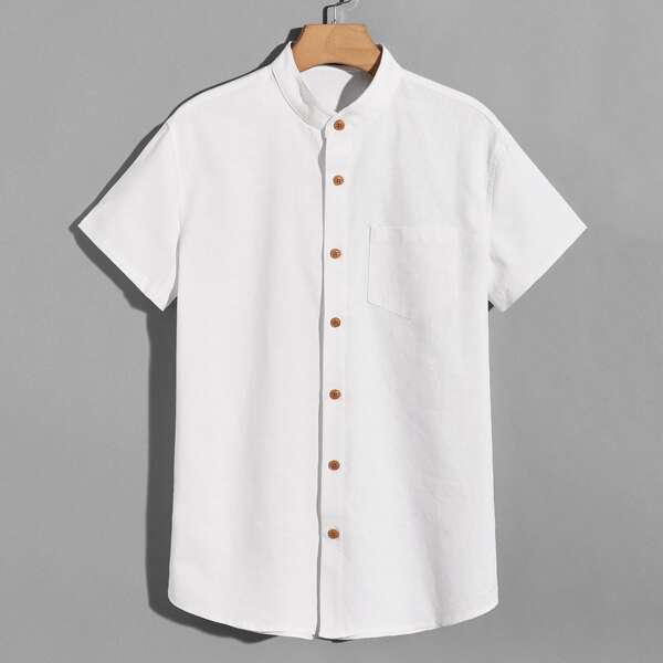 

Men Patch Pocket Shirt, White