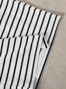 SHEIN Essnce Plus Striped Pencil Skirt - White - View 4