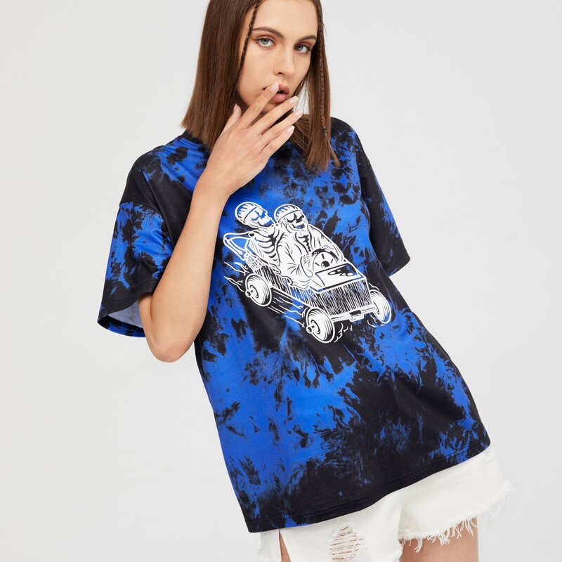 

Skull Graphic Tie Dye Tee, Multicolor