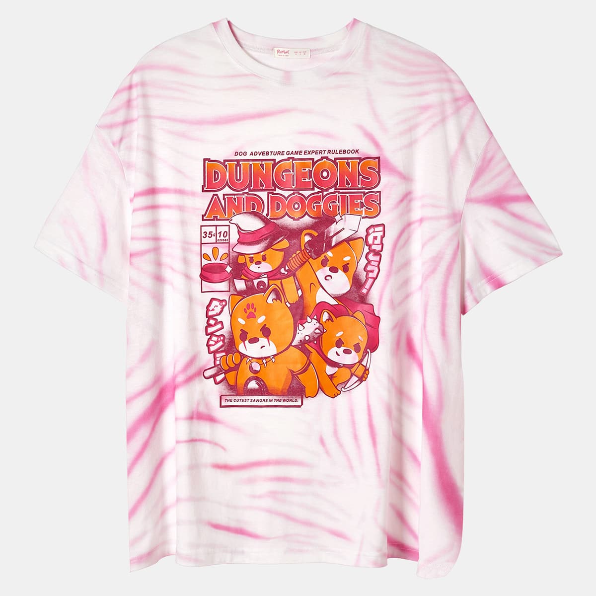 

Letter Cartoon Graphic Tie Dye Tee, Multicolor