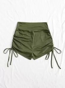 SHEIN Unity Ruched Drawstring Knot Shorts