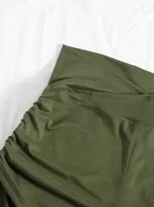 SHEIN Unity Ruched Drawstring Knot Shorts