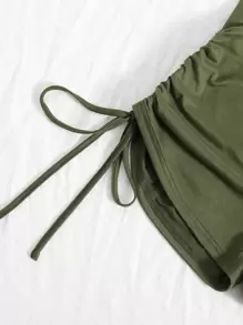 SHEIN Unity Ruched Drawstring Knot Shorts