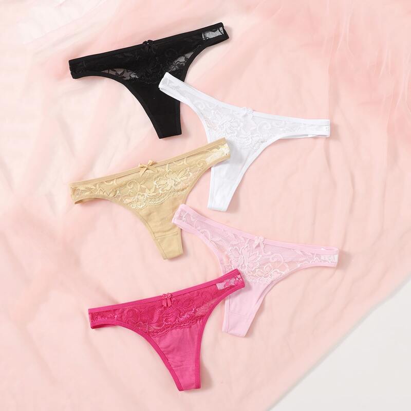 

5pack Contrast Lace Panty Set, Multicolor