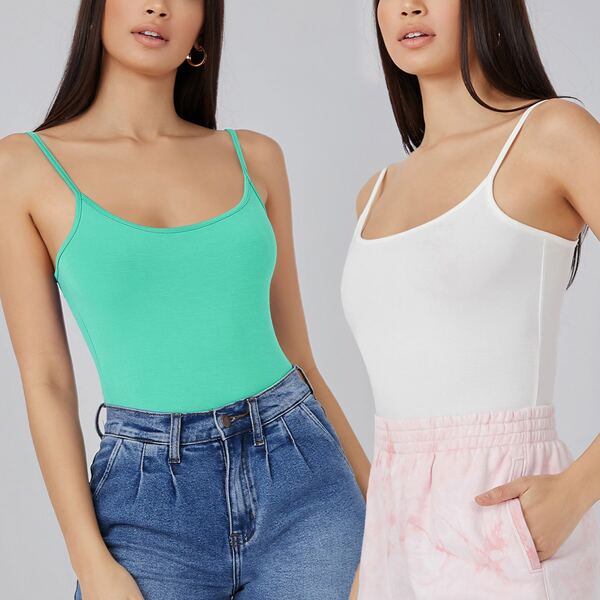 

2 Pack Solid Cami Top, Multicolor