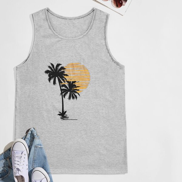 

Men Tropical Tank Top, Light grey