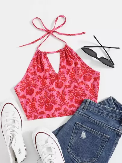 SHEINCostasnuasFloralBohoRegata&Camisa - Top SHEIN