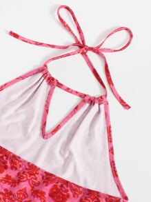 Soleia 自繫帶印花繞頸上衣 - 粉色 - 查看 3