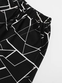 SHEIN Boys Geo Tank Top & Shorts Set - Black - View 4