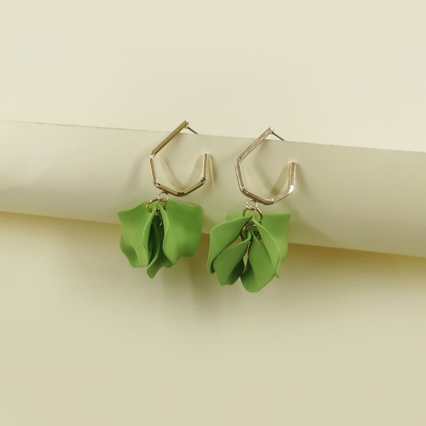 

Petal Drop Earrings, Green