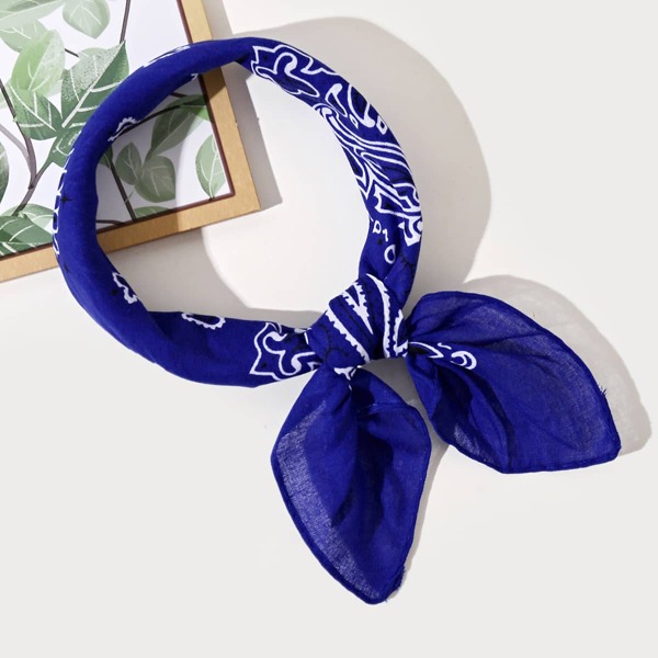 

Paisley Print Bandana, Royal blue