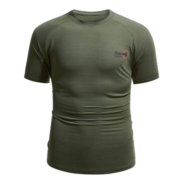

Men Letter Graphic Sports Tee, Army green