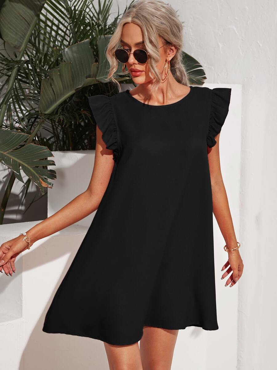 SHEIN Frenchy Ruffle Trim Dress