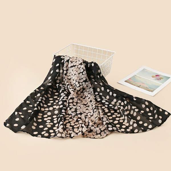 

Polka Dot Print Scarf, Multicolor