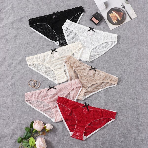 

6pack Plus Floral Lace Panty Set, Multicolor