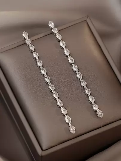 Andkiss 方晶鋯石裝飾耳墜