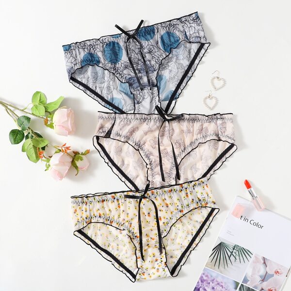 

3pack Plus Butterfly Print Panty Set, Multicolor