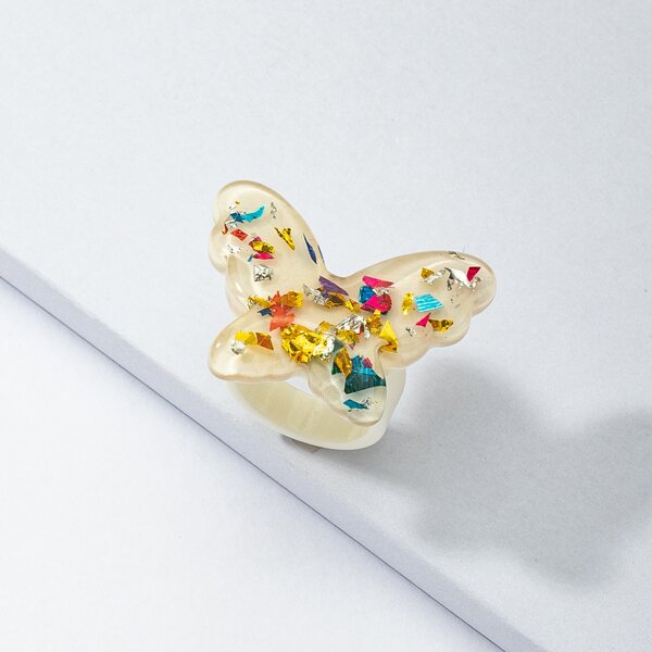 

Butterfly Decor Resin Ring, Multicolor