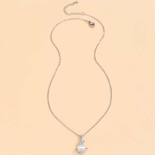 

Rhinestone Detail Necklace, Silver