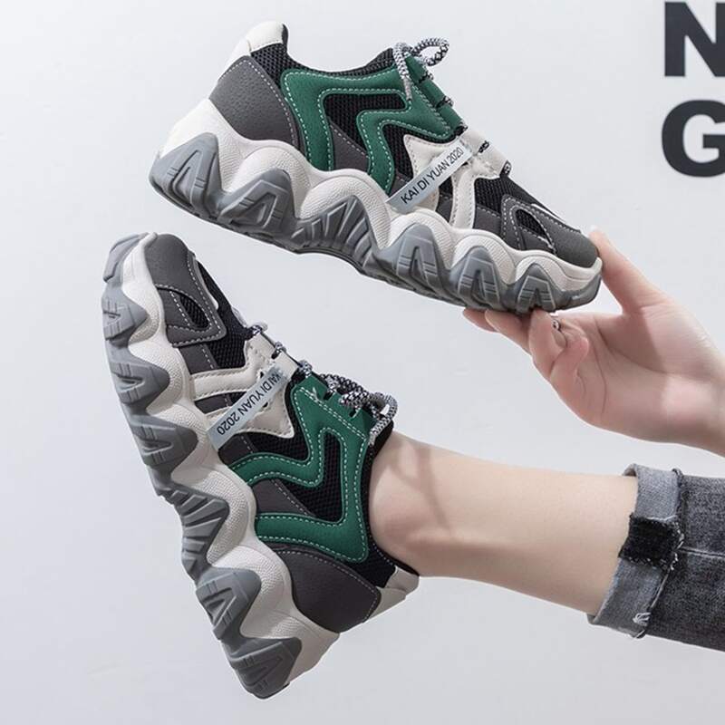 

Colorblock Lace-up Chunky Sneakers, Multicolor