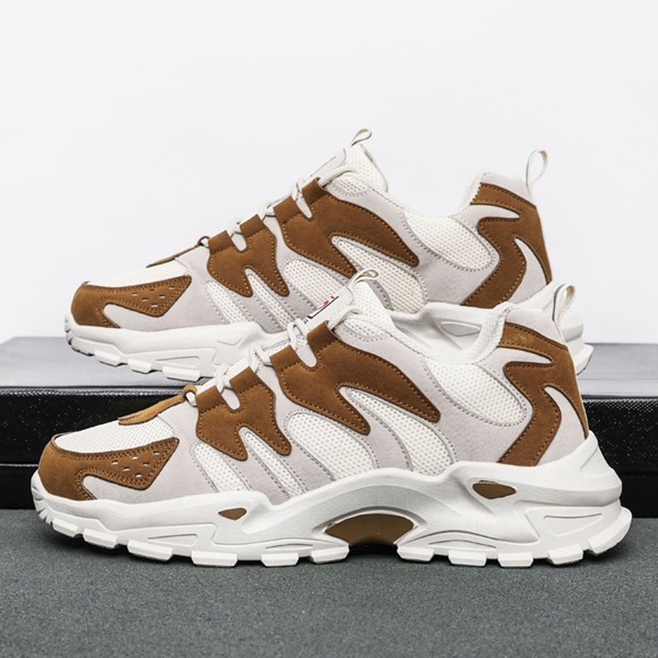 

Men Lace-up Front Two Tone Running Shoes, Multicolor
