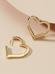 Pendientes de aro con corazón - Amarillo Oro - Ver 2