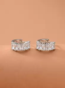 方晶鋯石裝飾耳環