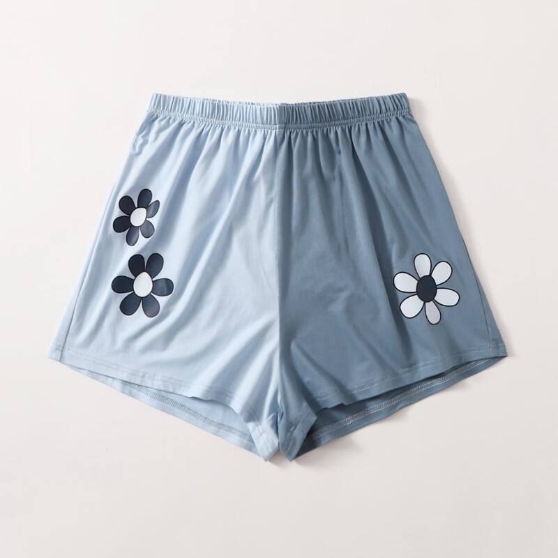 

Two Tone Floral Graphic Shorts, Multicolor