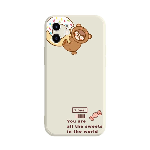 

Cartoon Print Phone Case, Beige
