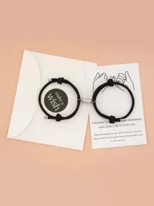 2pcs Couple Magnetic Bracelet - Black - View 1