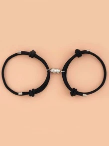 2pcs Couple Magnetic Bracelet - Black - View 3