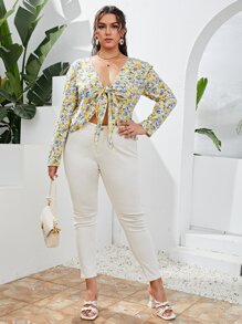 Calvaya Top con cordón delantero - Multicolor - Ver 5