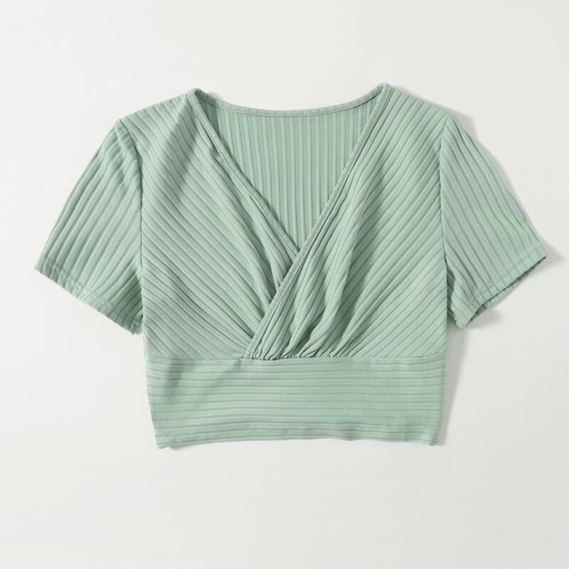 

Solid Ribbed Tee, Mint green