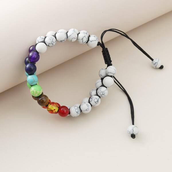 

1pc Beaded Bracelet, Multicolor