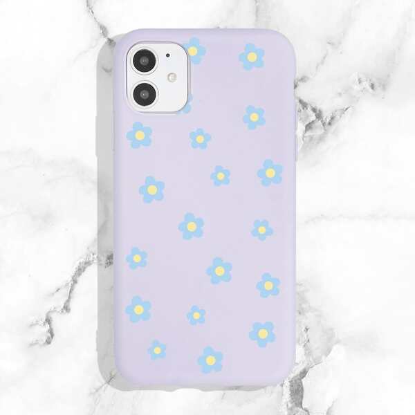 

Flower Print Phone Case, Purple