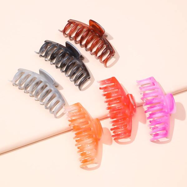 

6pcs Large Hair Claw, Multicolor