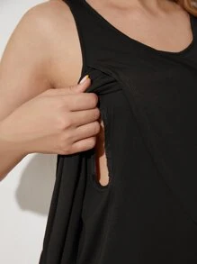 SHEIN Maternidad top tank de enfermería - Negro - Ver 3