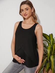 SHEIN Maternidad top tank de enfermería - Negro - Ver 6