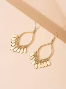 Bông tai hình giọt nước tua rua quyến rũ - Vàng - Xem 1