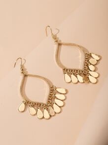 Bông tai hình giọt nước tua rua quyến rũ - Vàng - Xem 2