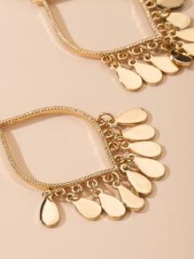 Bông tai hình giọt nước tua rua quyến rũ - Vàng - Xem 3