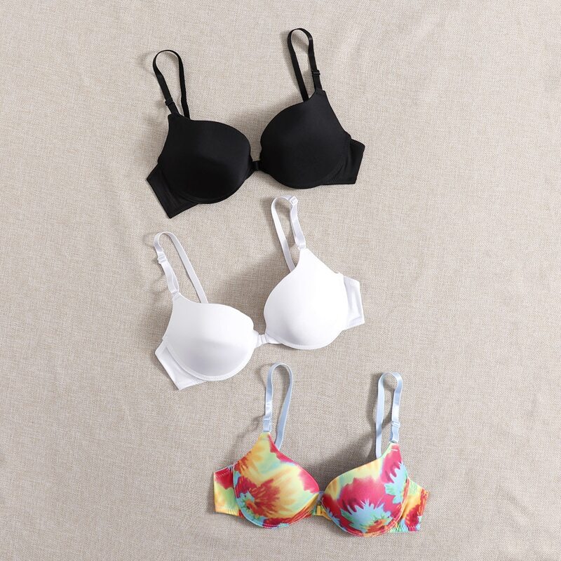 

3pack Tie Dye Bra Set, Multicolor