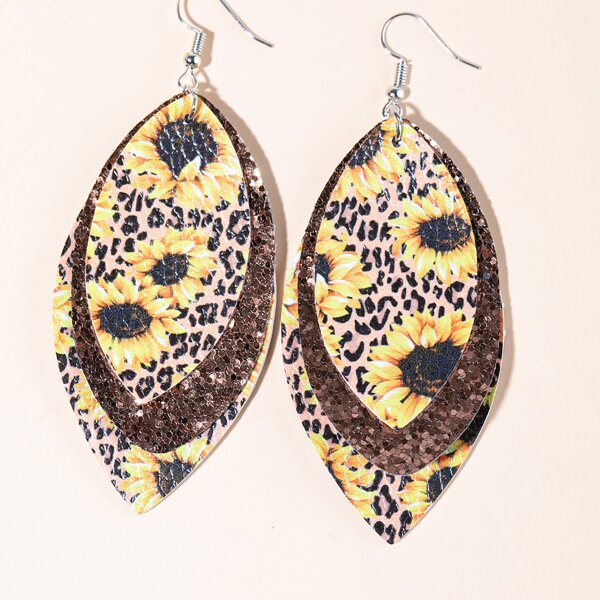 

Flower Print Earrings, Multicolor