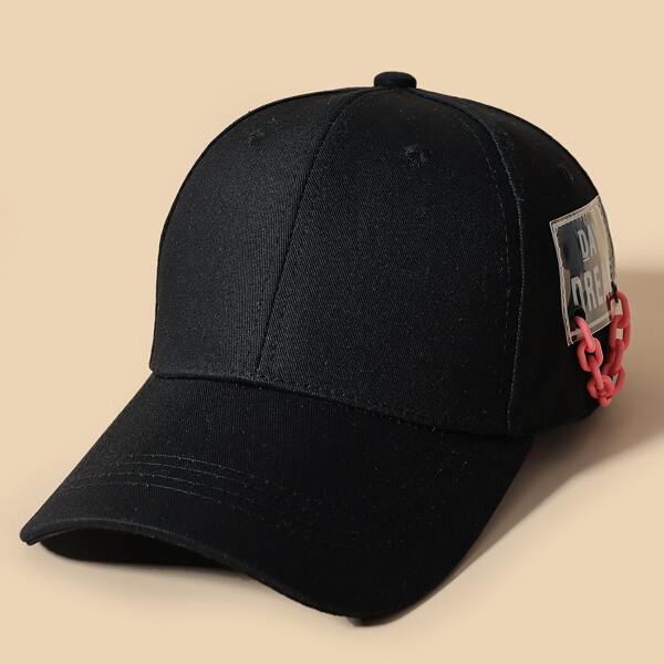 

Chain Decor Baseball Cap, Black
