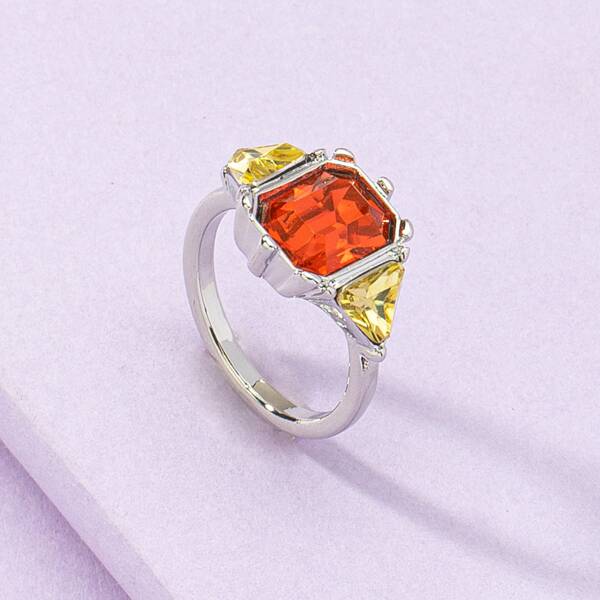 

Rhinestone Decor Ring, Silver
