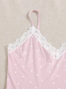 蕾丝边圆点睡衣套装 / 睡衣套装