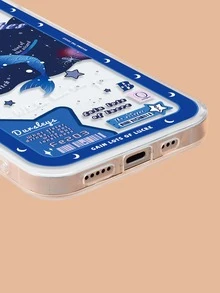 Mermaid Pattern Clear Phone Case - Blue - View 3