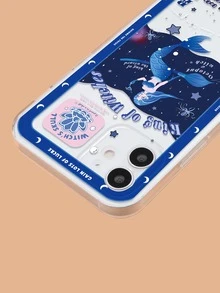 Mermaid Pattern Clear Phone Case - Blue - View 4
